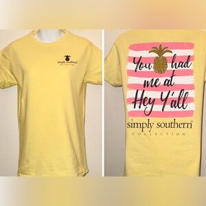 ⭐️HOST PICK⭐️ Simply Southern “You Had Me At Hey Y’All!” Yellow T—Shirt
